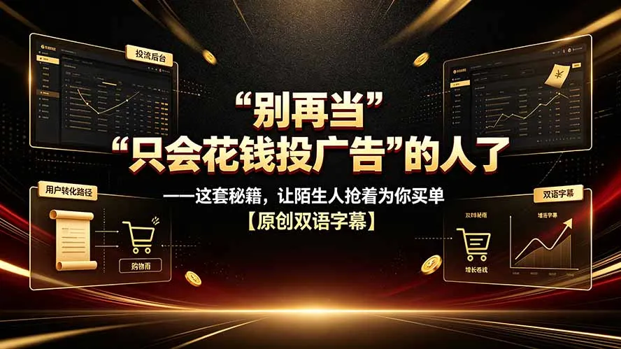 别再当“只会花钱投广告”的人了——这套秘籍,让陌生人抢着为你买单【原创双语字幕】-海豚优课资源库