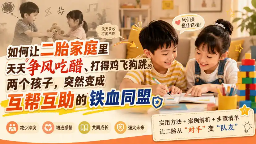 付费文章:如何让二胎家庭里天天争风吃醋、打得鸡飞狗跳的两个孩子,突然变成互帮互助的铁血同盟?-海豚优课资源库