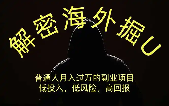 解密海外掘U,普通人月入过万的副业项目,低投入、低风险高回报,没有之一-海豚优课资源库
