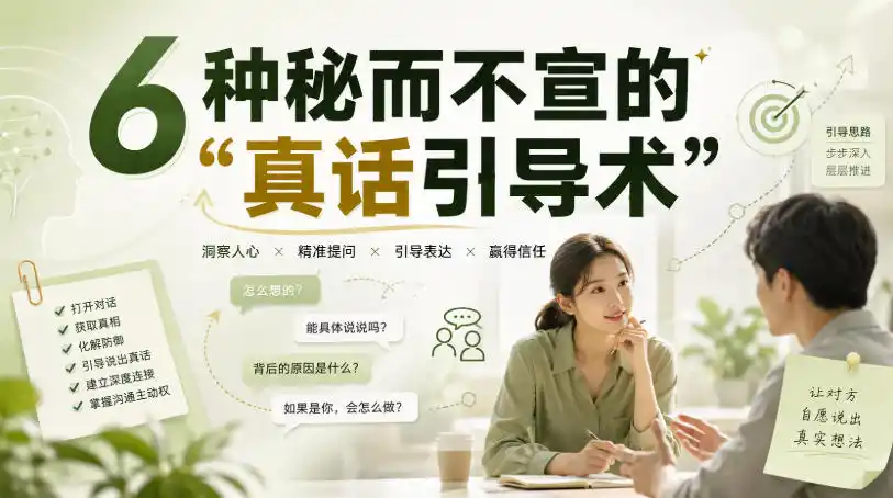 付费文章:6种秘而不宣的“真话引导术”-海豚优课资源库