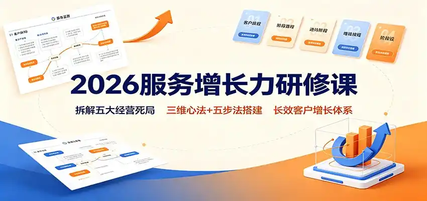 2026服务增长力研修课:拆解五大经营死局,三维心法+五步法搭建长效客户增长体系-海豚优课资源库