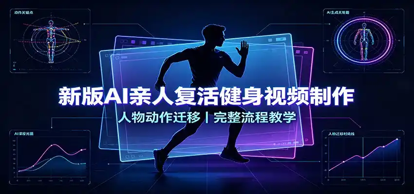 新版AI亲人复活健身视频制作,人物动作迁移,完整流程教学-海豚优课资源库