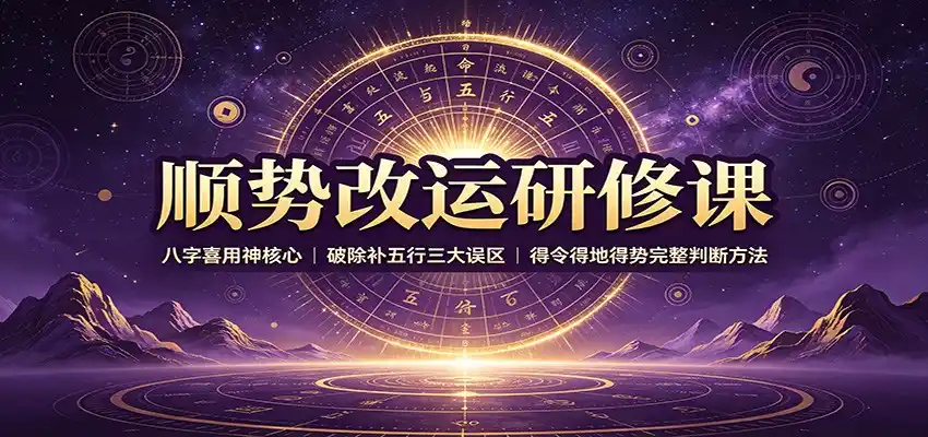 顺势改运研修课:八字喜用神核心,破除补五行三大误区,得令得地得势完整判断方法-海豚优课资源库