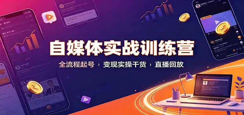 自媒体实战训练营:全流程起号变现实操干货直播回放-海豚优课资源库