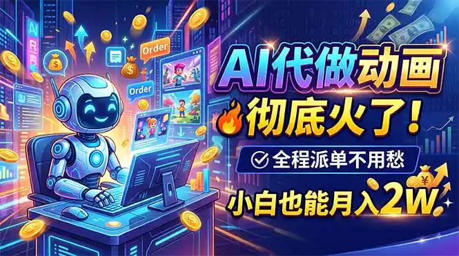 AI代做动画,彻底火了!全程派单不用愁,小白也能月入2W-海豚优课资源库