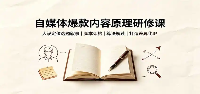 自媒体爆款内容原理研修课:人设定位选题叙事,脚本架构,算法解读打造差异化IP-海豚优课资源库