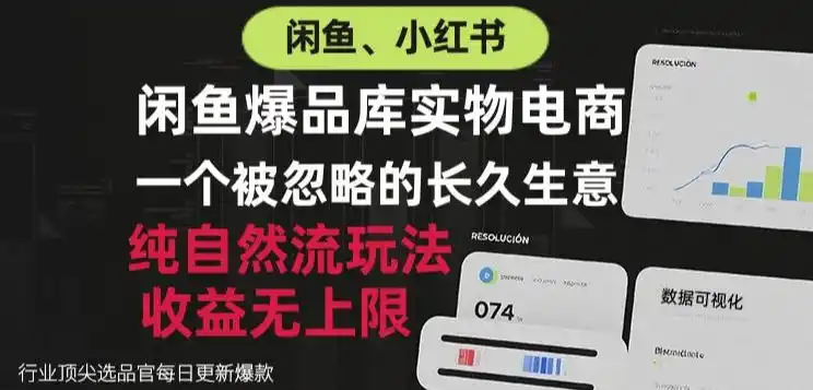 闲鱼小红书实物电商,纯自然流玩法,一个被忽略的长久生意,收益无上限【揭秘】-海豚优课资源库
