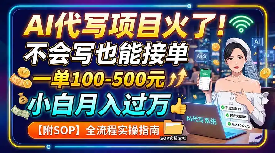 AI代写项目火了!不会写也能接单,一单100-500元,小白月入过万【附SOP】-海豚优课资源库