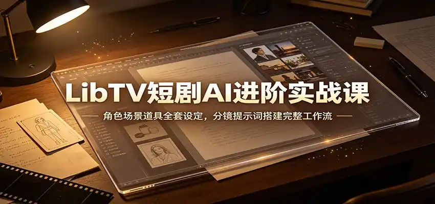 LibTV短剧AI进阶实战课:角色场景道具全套设定,分镜提示词搭建完整工作流-海豚优课资源库