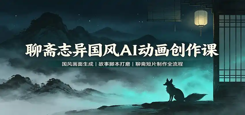 聊斋志异国风AI动画创作课:国风画面生成,故事脚本打磨,聊斋短片制作全流程-海豚优课资源库