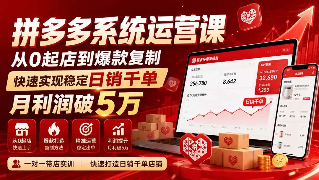 拼多多系统运营课(更新8月-海豚优课资源库