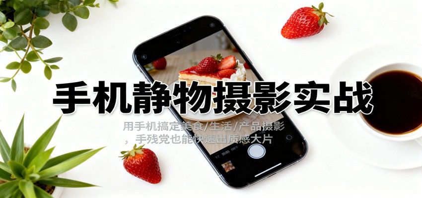 手机静物摄影实战,用手机搞定美食/生活/产品摄影,手残党也能快速出质感大片-海豚优课资源库