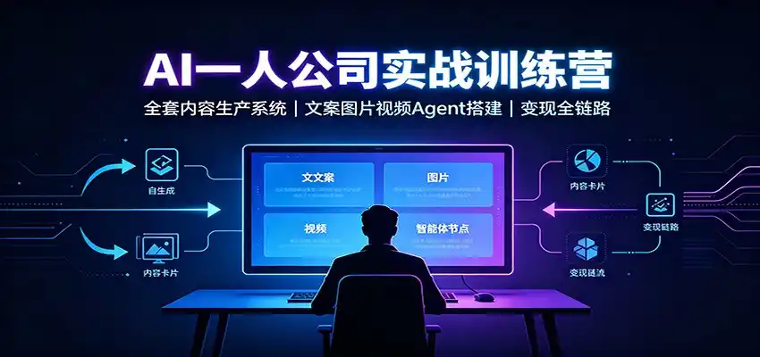 AI创作一人公司实战训练营:全套内容生产系统,文案图片视频Agent搭建变现全链路-海豚优课资源库