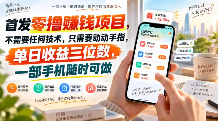首发零撸賺钱项目,不需要任何技术,只需要动动手指,单日收益三位数,一部手机随时可做【揭秘】-海豚优课资源库