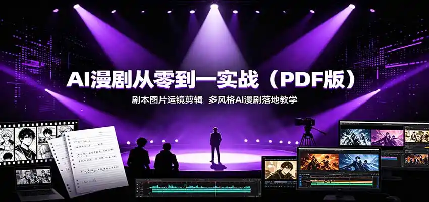 AI漫剧从零到一实战(PDF版)：剧本图片运镜剪辑，多风格AI漫剧落地教学-海豚优课资源库