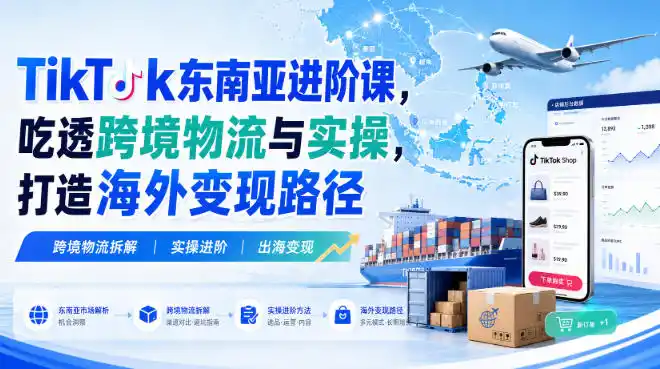 TikTok东南亚进阶课,吃透跨境物流与实操,打造海外变现路径-海豚优课资源库