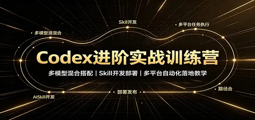 Codex进阶实战训练营:多模型混合搭配,Skill开发部署,多平台自动化落地教学-海豚优课资源库