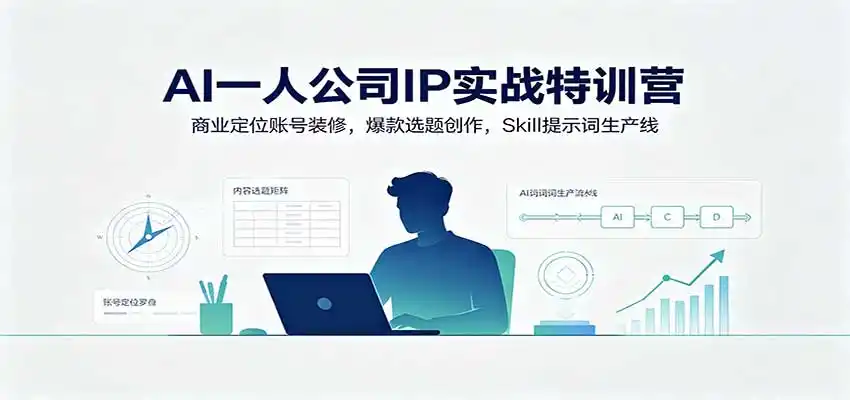 AI一人公司IP实战特训营:商业定位账号装修,爆款选题创作,Skill提示词生产线-海豚优课资源库