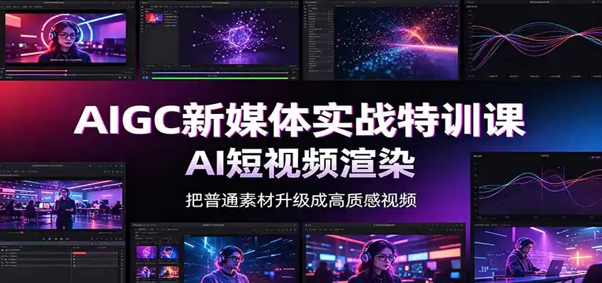 AIGC新媒体实战特训课:工具入门实操,AI短视频渲染,数字人商业视频制作-海豚优课资源库