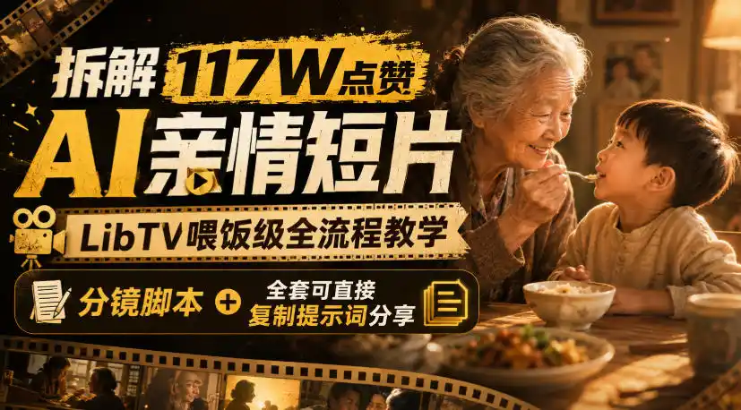 拆解117W点赞AI亲情短片,LibTV喂饭级全流程教学,分镜脚本+全套可直接复制提示词分享-海豚优课资源库