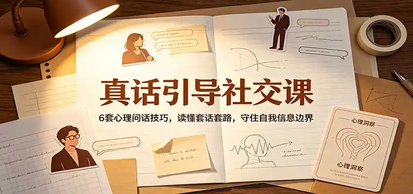真话引导社交课:6套心理问话技巧,读懂套话套路,守住自我信息边界-海豚优课资源库