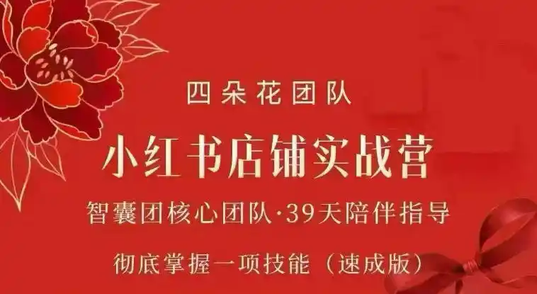 四朵花-小红书店铺专项实战营,专项类目开店跑通全流程,彻底掌握一项技能(速成版)-海豚优课资源库