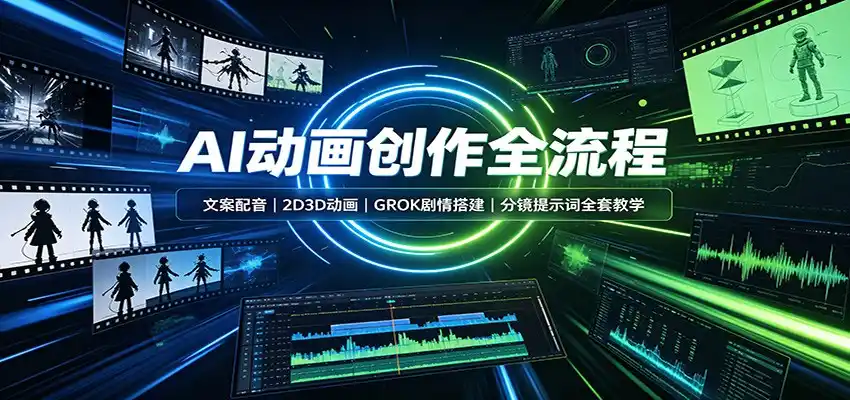 AI动画创作全流程:文案配音,2D3D动画,GROK剧情搭建,分镜提示词全套教学-海豚优课资源库