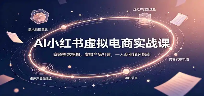 AI小红书虚拟电商实战课:赛道需求挖掘,虚拟产品打造,一人商业闭环指南-海豚优课资源库