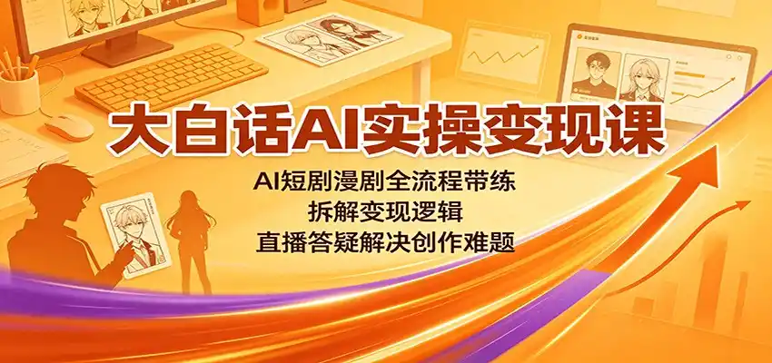 大白话AI实操变现课:AI短剧漫剧全流程带练,拆解变现逻辑,直播答疑解决创作难题-海豚优课资源库
