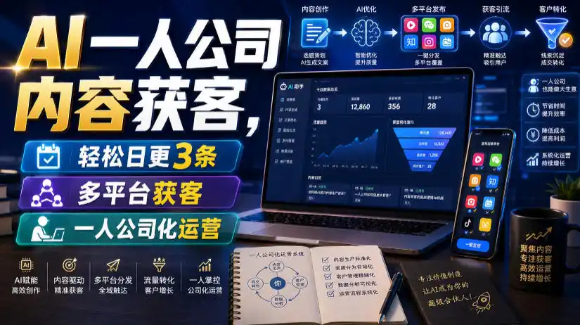 AI一人公司内容获客,轻松日更3条,多平台获客,一人公司化运营(更新0827)-海豚优课资源库