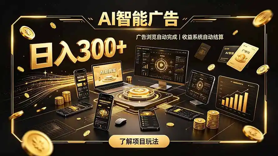 自研 AI 系统|轻资产起步|长期稳定收益|宝妈 上班族轻轻松松日入300+-海豚优课资源库