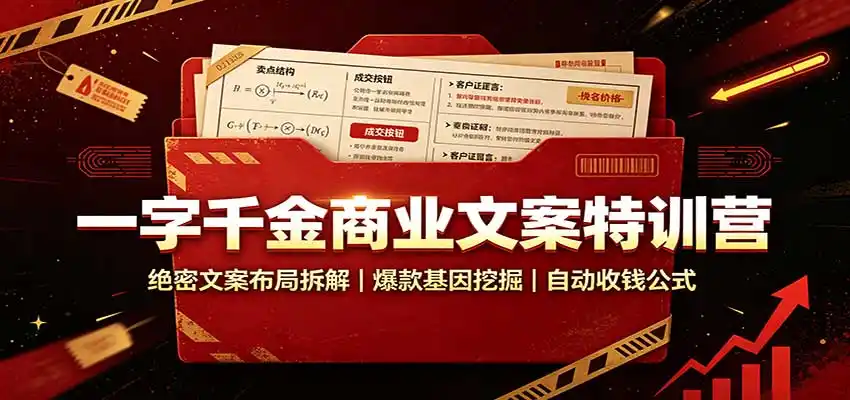 一字千金商业文案特训营:绝密文案布局拆解,爆款基因挖掘,自动收钱公式-海豚优课资源库