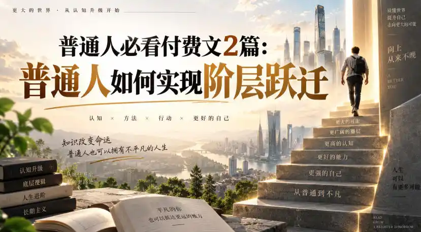普通人必看付费文2篇:普通人如何实现阶层跃迁-海豚优课资源库