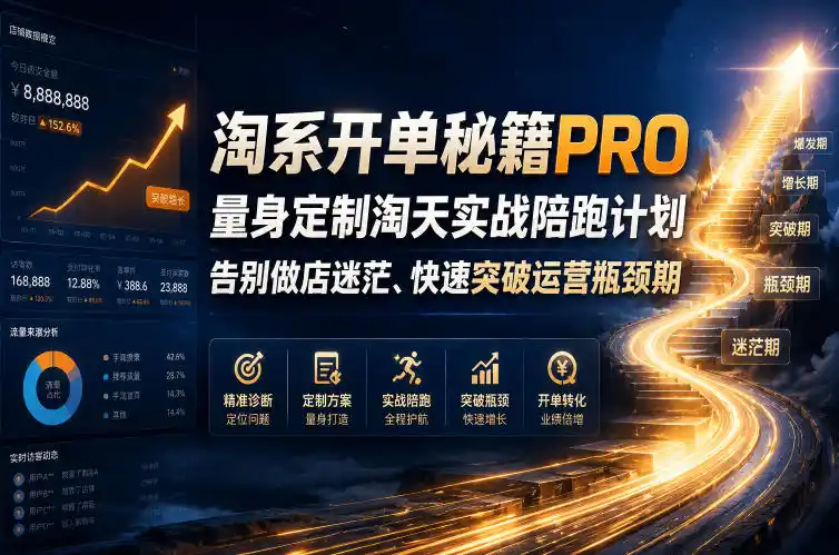 淘系开单秘籍PRO,量身定制淘天实战陪跑计划,告别做店迷茫、快速突破运营瓶颈期(更新260906)-海豚优课资源库