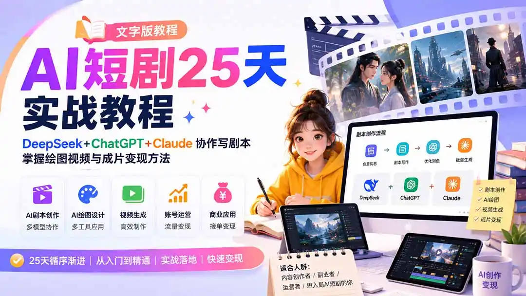 AI短剧25天实战教程(文字版教程-海豚优课资源库