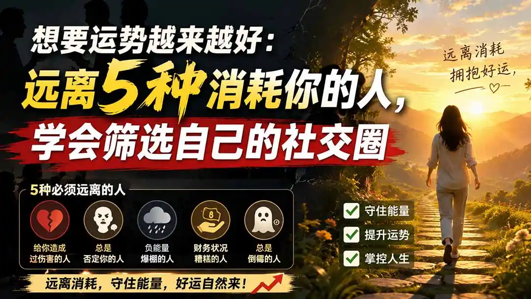 付费文章:想要运势越来越好:远离5种消耗你的人,学会筛选自己的社交圈-海豚优课资源库