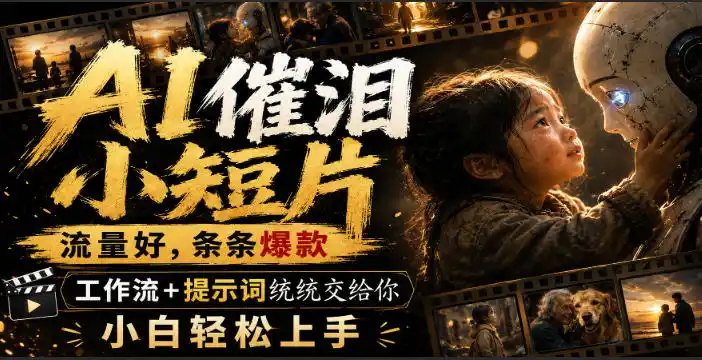 AI催泪小短片,流量好,条条爆款,工作流+提示词统统交给你,小白轻松上手-海豚优课资源库