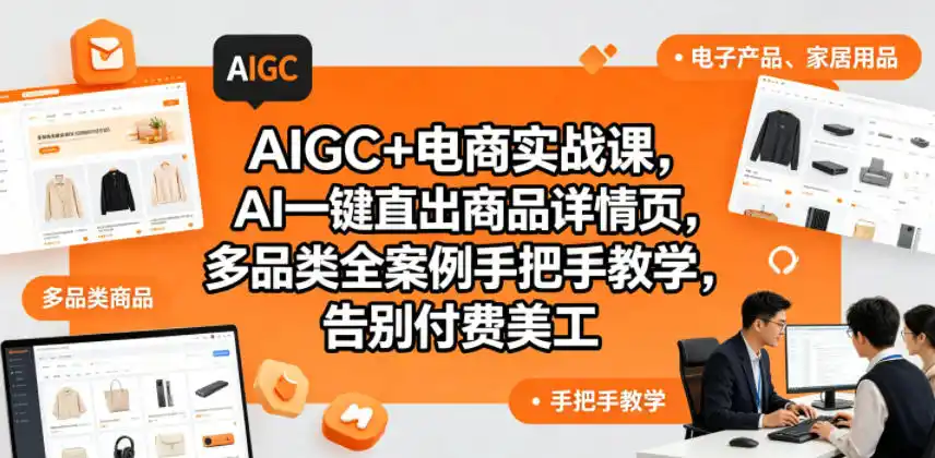 AIGC+电商实战课,AI一键直出商品详情页,多品类全案例手把手教学,告别付费美工(更新0820)-海豚优课资源库