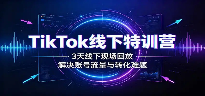 TikTok线下特训营:3天线下现场回放,解决账号流量与转化难题-海豚优课资源库