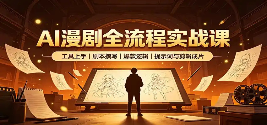AI漫剧全流程实战课:工具上手、剧本撰写、爆款逻辑、提示词与剪辑成片-海豚优课资源库