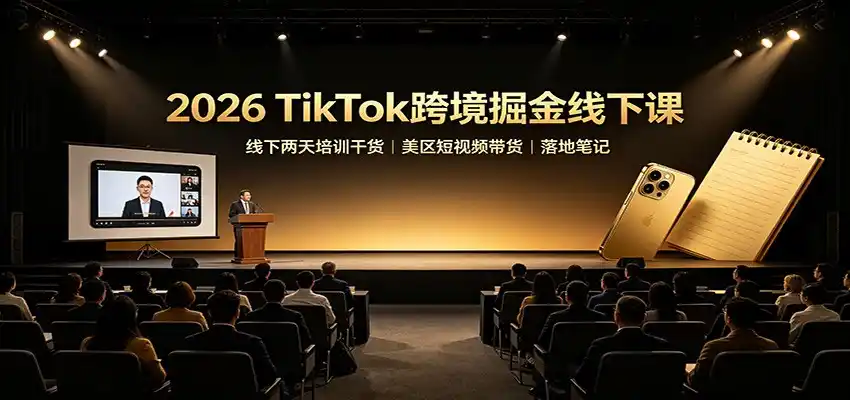 2026 TikTok跨境掘金线下课:线下两天培训干货,美区短视频带货落地笔记-海豚优课资源库