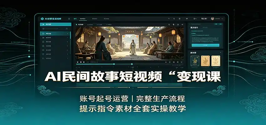 AI民间故事短视频变现课:账号起号运营,完整生产流程,提示指令素材全套实操教学-海豚优课资源库