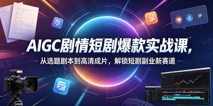 AIGC剧情短剧爆款实战课,从选题剧本到高清成片,解锁短剧副业新赛道(更新0906)-海豚优课资源库