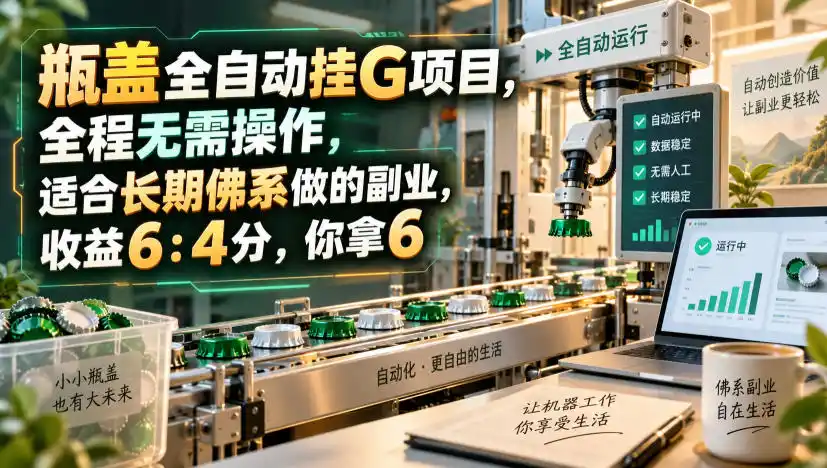 瓶盖全自动挂G项目,全程无需操作,适合长期佛系做的副业,收益6:4分,你拿6【揭秘】-海豚优课资源库