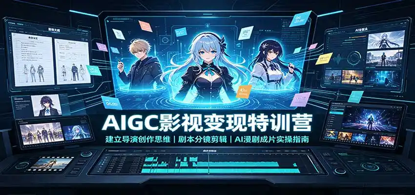 AIGC影视变现特训营:建立导演创作思维,剧本分镜剪辑,AI漫剧成片实操指南-海豚优课资源库