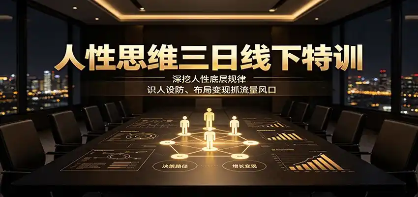 人性思维三日线下特训:深挖人性底层规律,识人设防、布局变现抓流量风口-海豚优课资源库