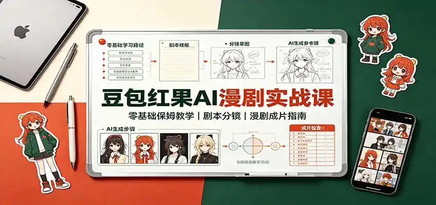 豆包红果AI漫剧实战课:零基础保姆教学,剧本分镜,漫剧成片指南-海豚优课资源库
