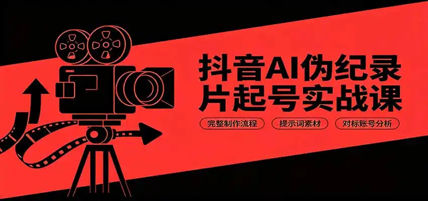 抖音AI伪纪录片起号实战课:完整制作流程,提示词素材,对标账号分析-海豚优课资源库