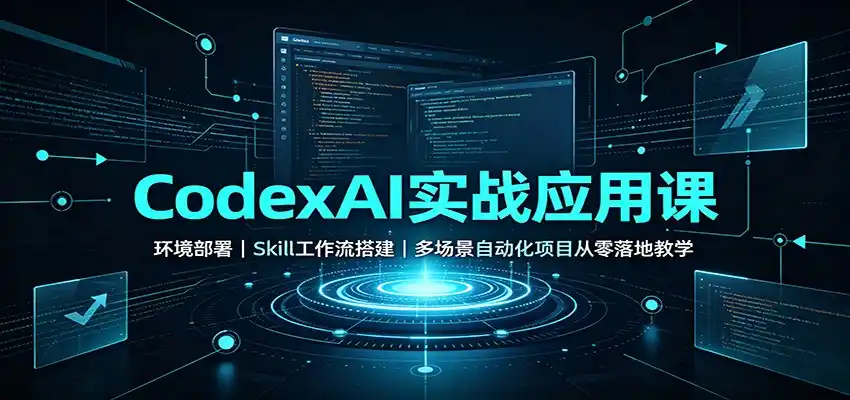 CodexAI实战应用课：环境部署Skill工作流搭建，多场景自动化项目从零落地教学-海豚优课资源库