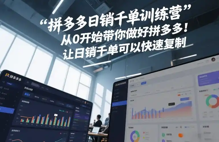 拼多多日销千单训练营,从0开始带你做好拼多多,让日销千单可以快速复制(更新26年8月)-海豚优课资源库